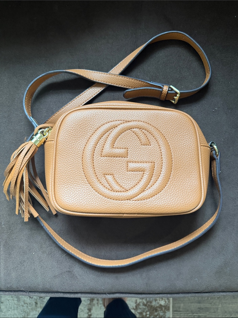 GG Brown Soho Disco Leather Crossbody Bag